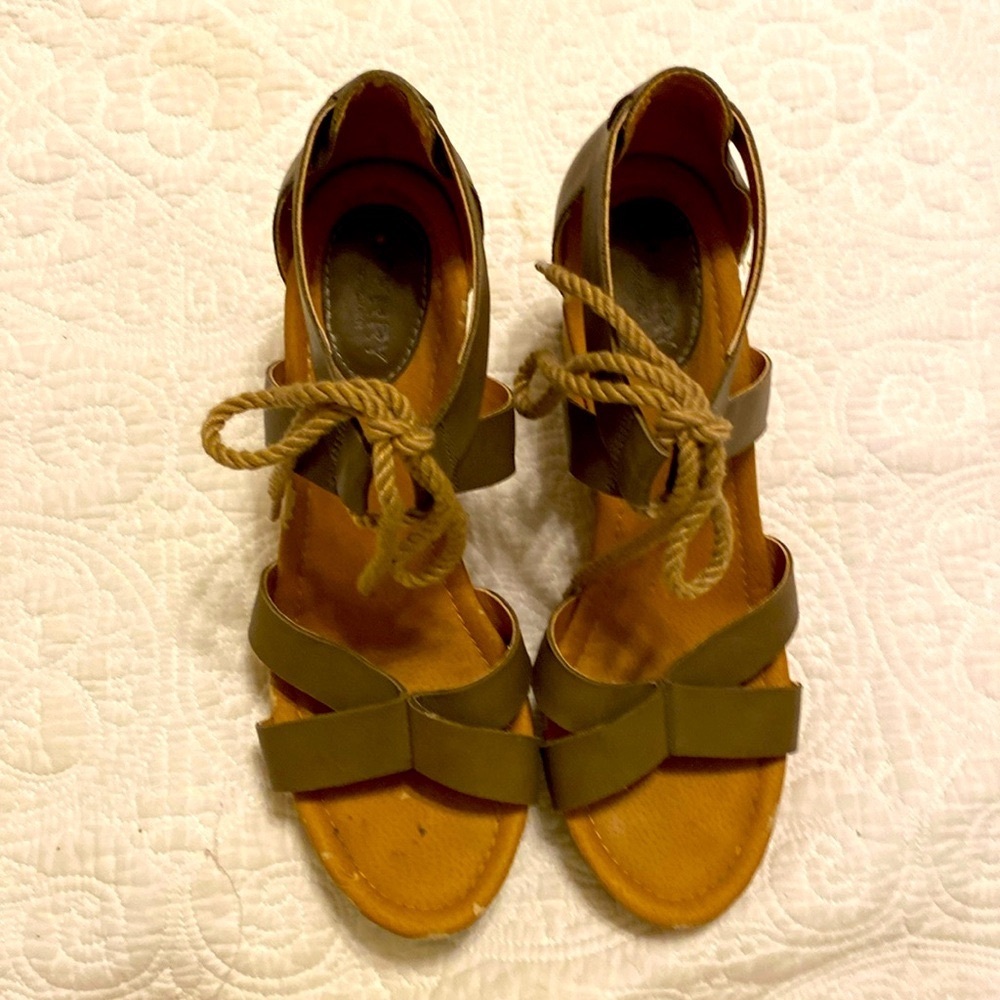 Sperry Top-Sider Women's Dawn Ari‎ Wedge leather olive Sandal